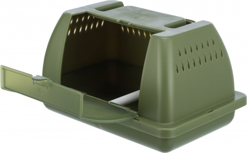 Plastic Carry Box With Perch - Small (Olive)