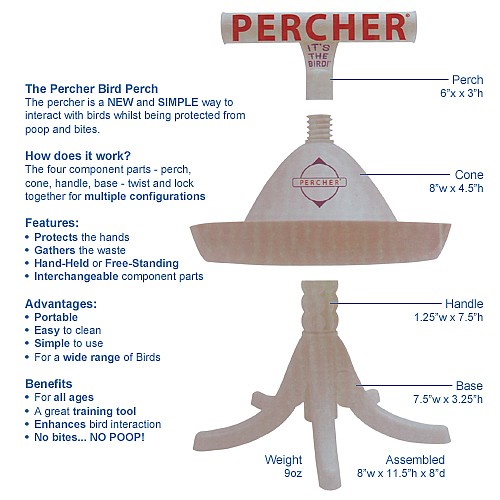 The Percher : Portable Parrot Training Perch